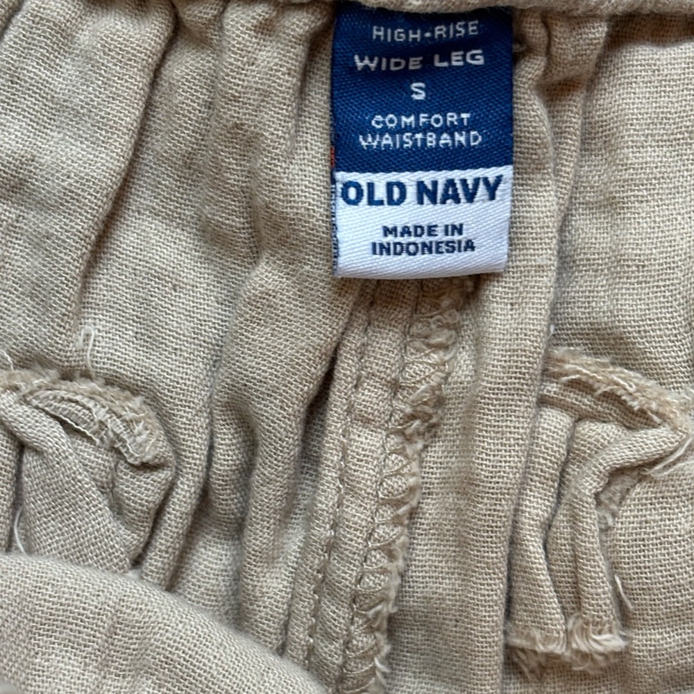 Old Navy tan / khaki wide leg cotton pants clothes - Picture 4 of 6
